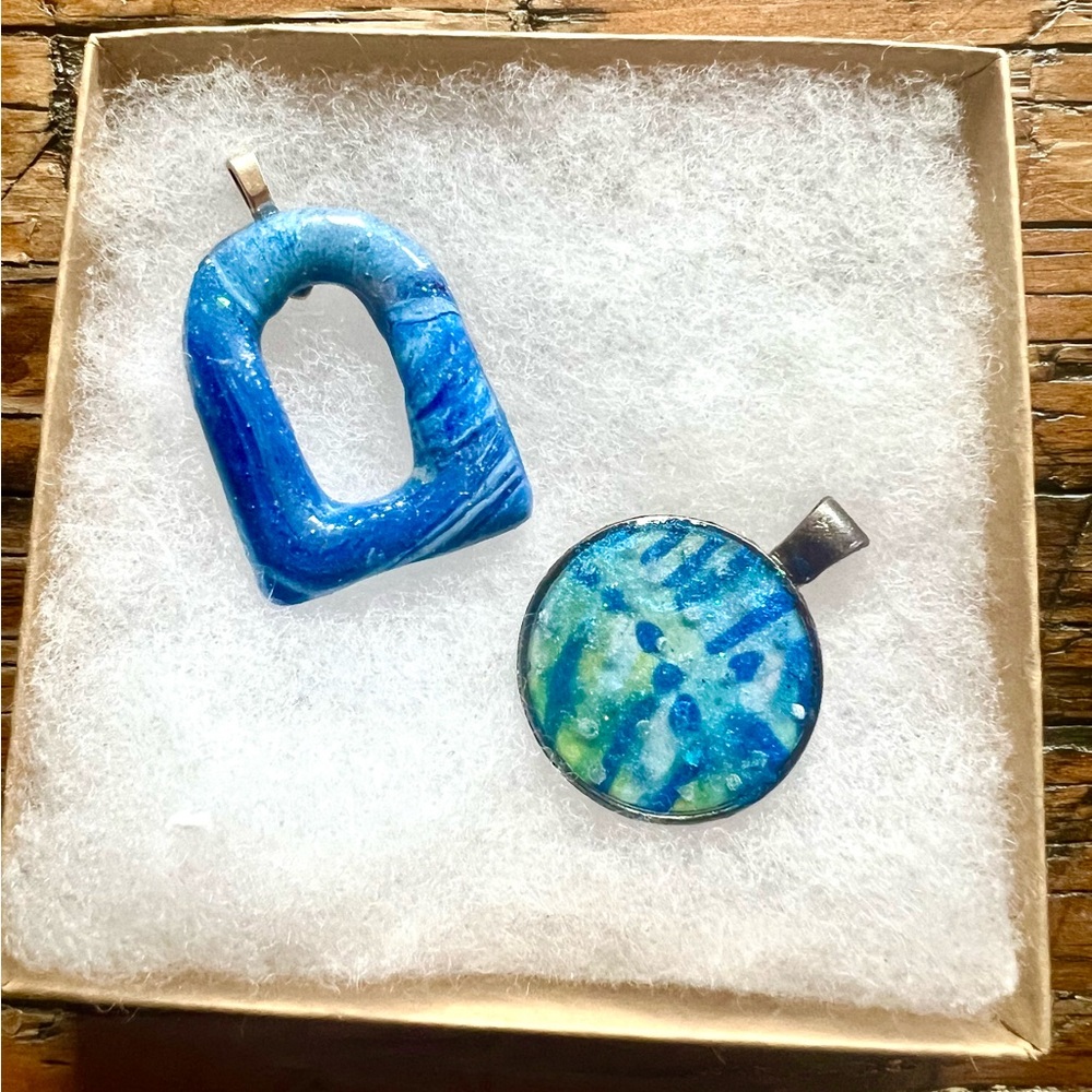 Hand Crafted Blue and Green Necklaces